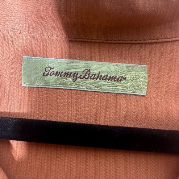 Tommy Bahama 100% Silk Button Down Short Orange Men’s XXL - Picture 9 of 9
